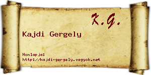 Kajdi Gergely névjegykártya